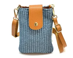 Argelia Raffia and Leather Crossbody Bag*Florence New