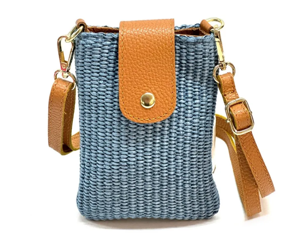 Argelia Raffia and Leather Crossbody Bag*Florence New