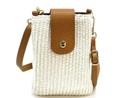 Argelia Raffia and Leather Crossbody Bag*Florence New