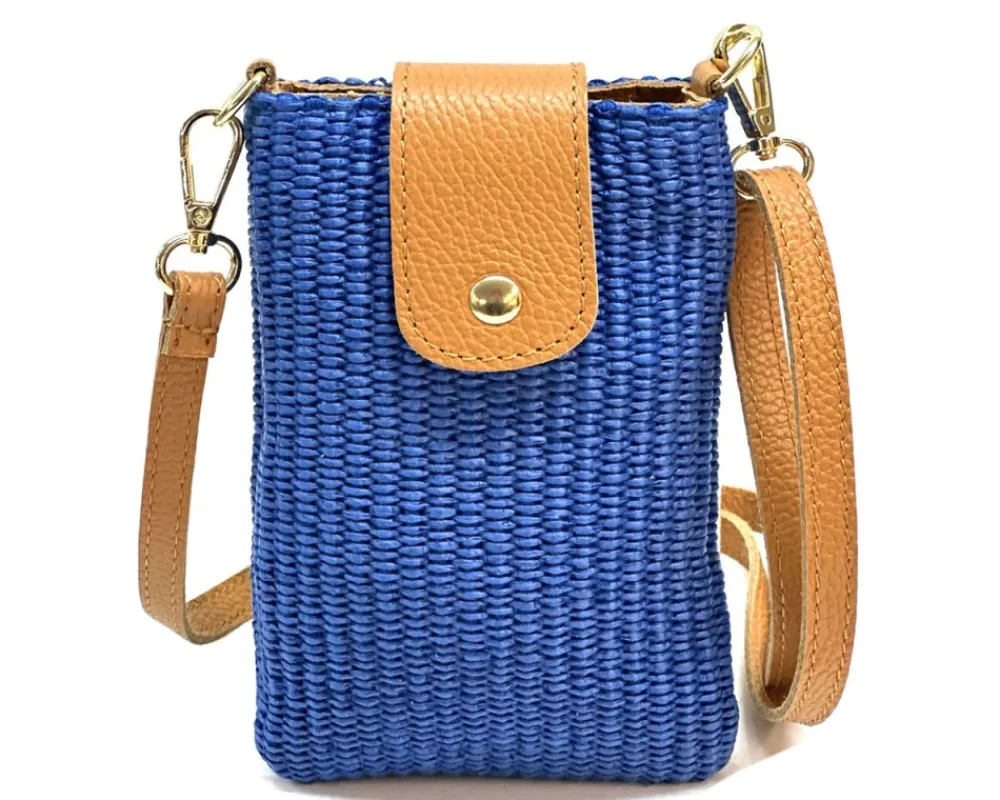 Argelia Raffia and Leather Crossbody Bag*Florence New
