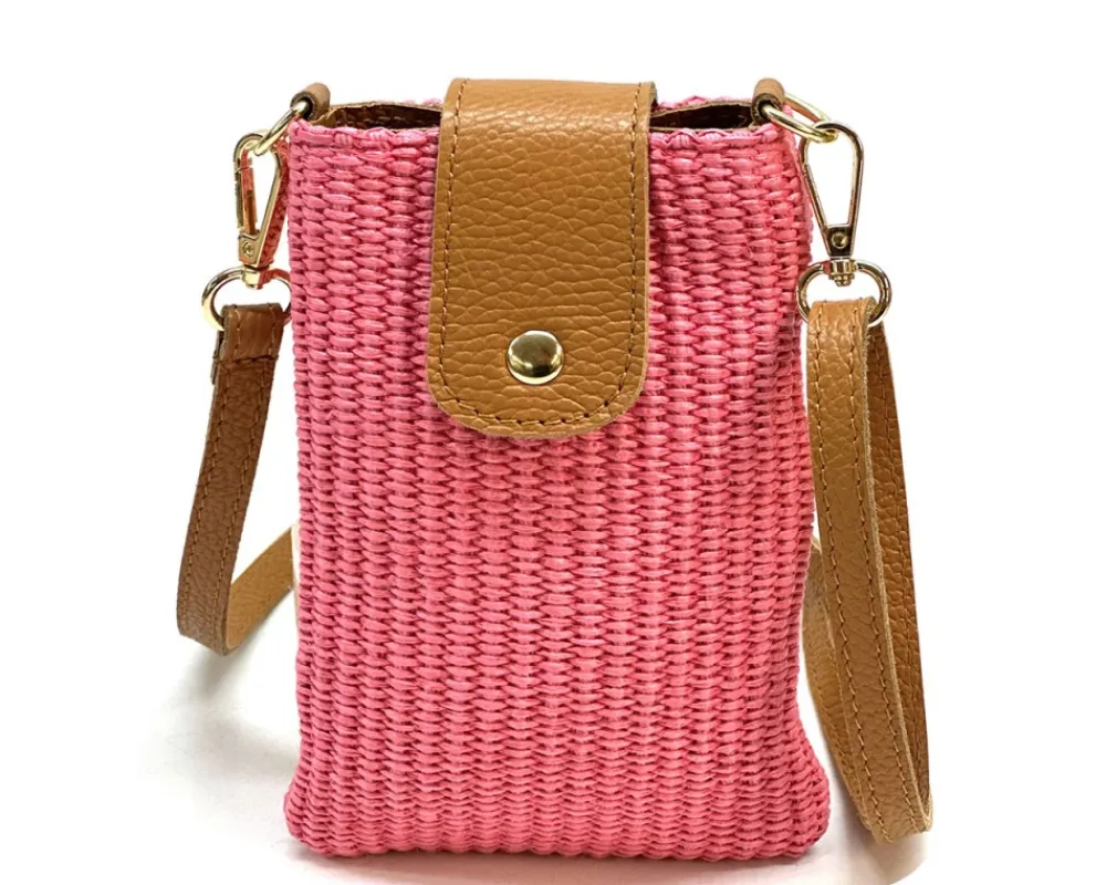 Argelia Raffia and Leather Crossbody Bag*Florence New
