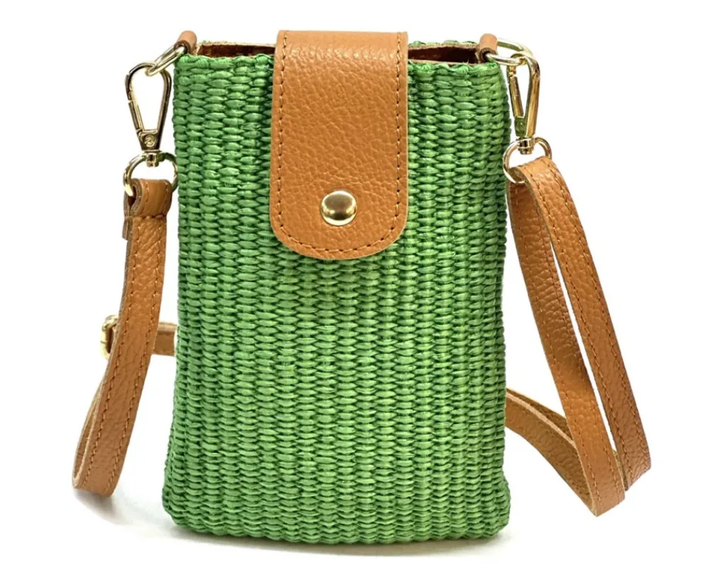 Argelia Raffia and Leather Crossbody Bag*Florence New