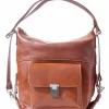 Barbara Convertible Leather Shoulder and Backpack Bag*Florence Fashion