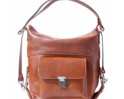 Barbara Convertible Leather Shoulder and Backpack Bag*Florence Fashion