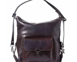 Barbara Convertible Leather Shoulder and Backpack Bag*Florence Fashion
