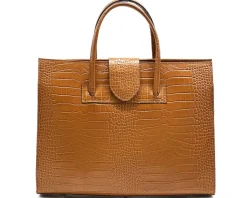 Crocetta Elegant Crocodile-Embossed Leather Briefcase*Florence Best