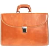 Genuine leather briefcase with three compartments*Florence Best