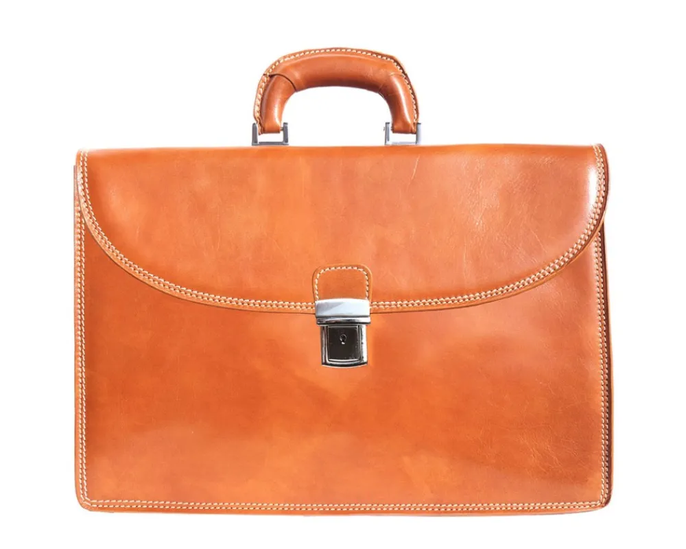 Genuine leather briefcase with three compartments*Florence Best