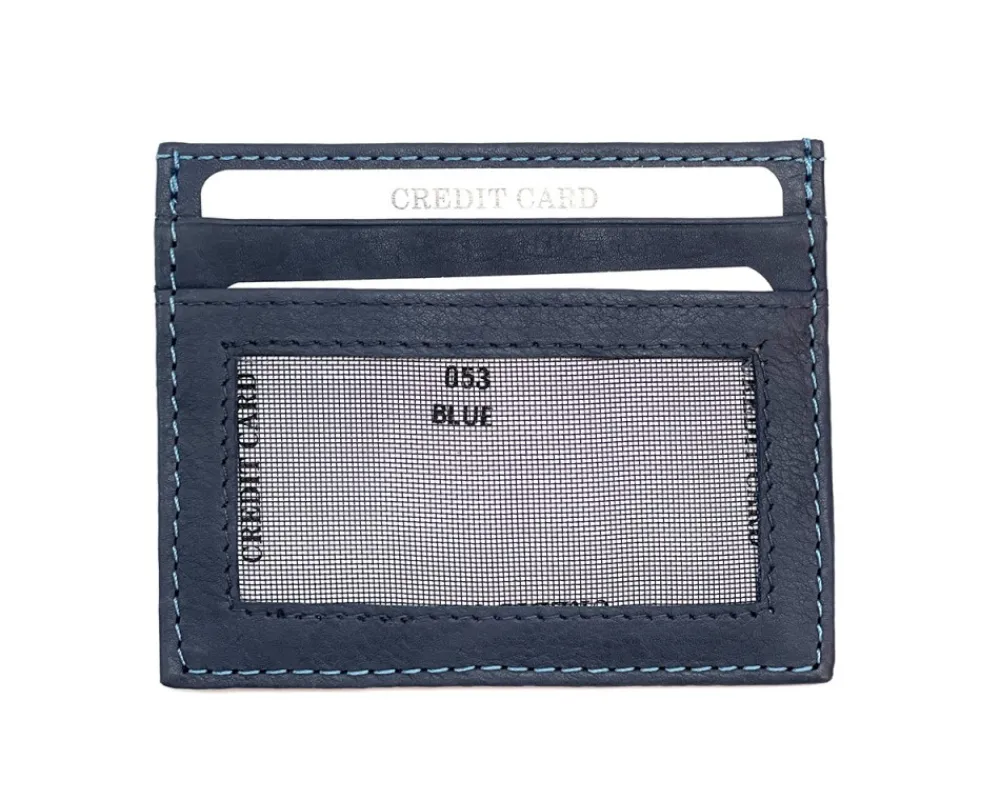 Genuine Leather Credit Card Holder with Transparent Window*Florence Clearance