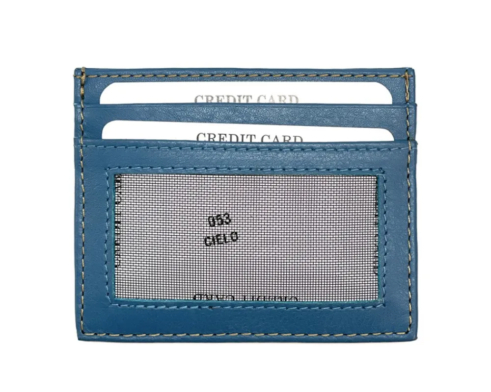 Genuine Leather Credit Card Holder with Transparent Window*Florence Clearance