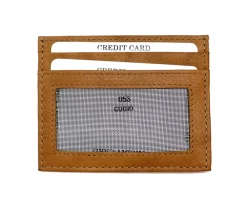Genuine Leather Credit Card Holder with Transparent Window*Florence Clearance