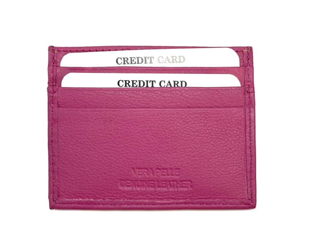 Genuine Leather Credit Card Holder with Transparent Window*Florence Clearance