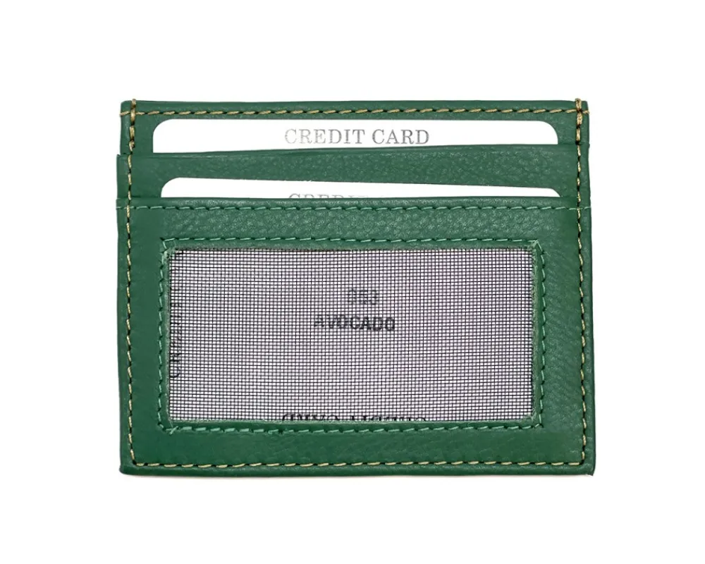 Genuine Leather Credit Card Holder with Transparent Window*Florence Clearance