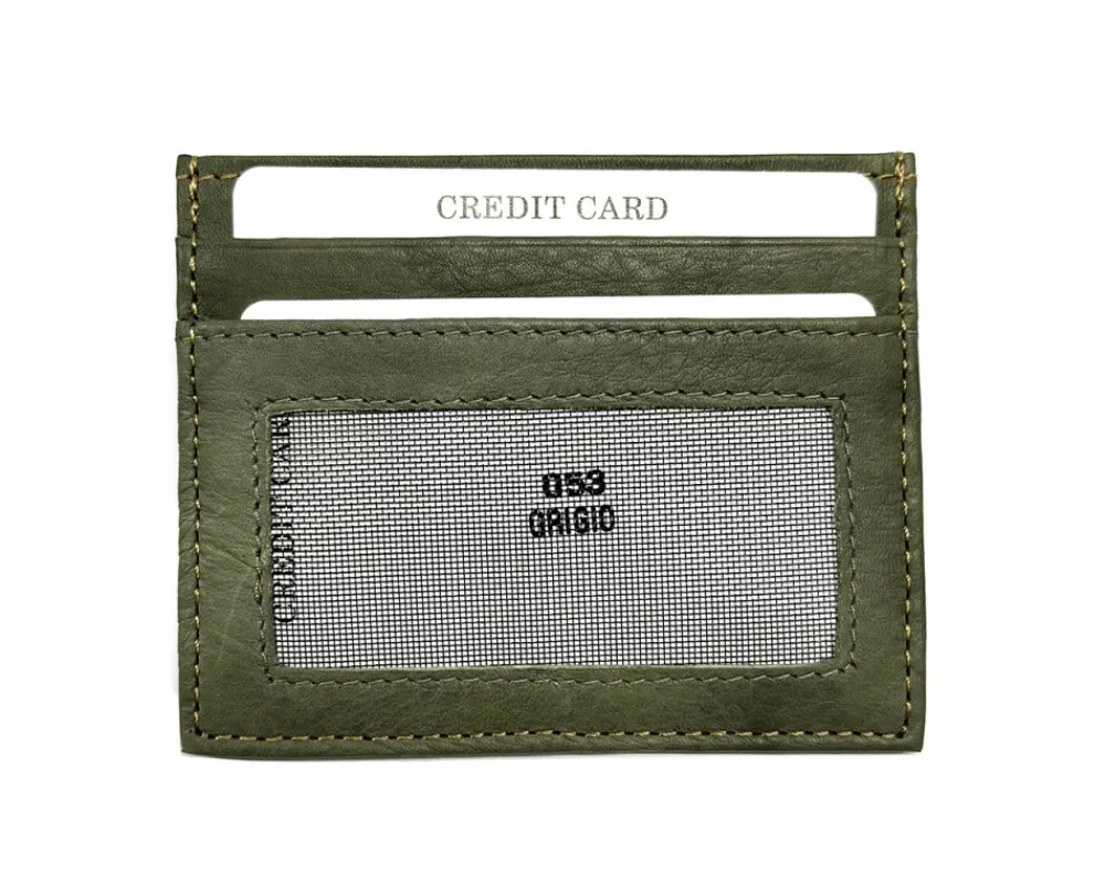 Genuine Leather Credit Card Holder with Transparent Window*Florence Clearance