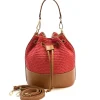 Ischia Bucket Bag in Rafia and Italian Leather*Florence Sale