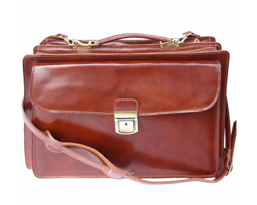 Leather briefcase Business class with two compartments*Florence Hot
