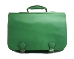 Leather briefcase in two compartments with double pockets on the front*Florence Clearance