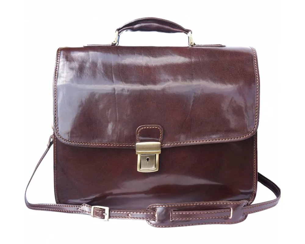 Leather briefcase with Laptop compartment inside*Florence Sale