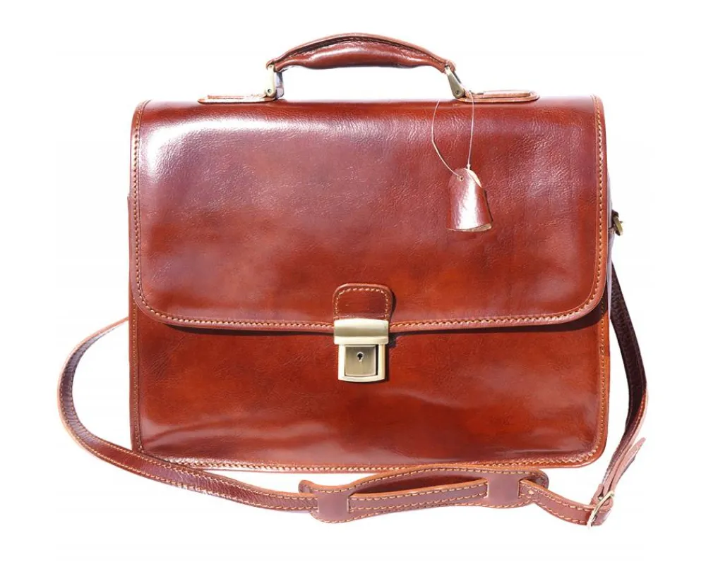 Leather briefcase with Laptop compartment inside*Florence Sale