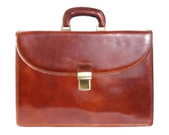 Leather briefcase with three compartments*Florence New