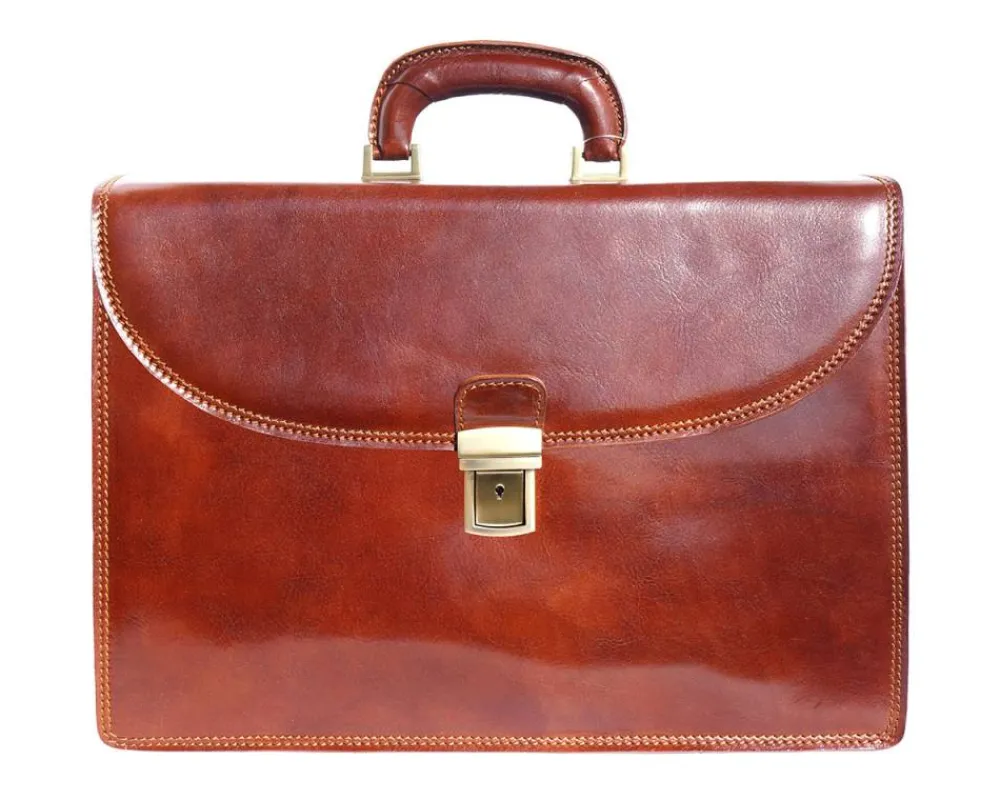 Leather briefcase with three compartments*Florence New