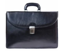 Leather briefcase with three compartments*Florence New