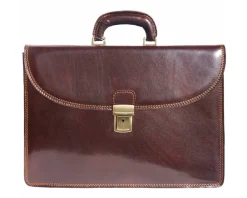 Leather briefcase with three compartments*Florence New