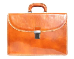 Leather briefcase with three compartments*Florence New