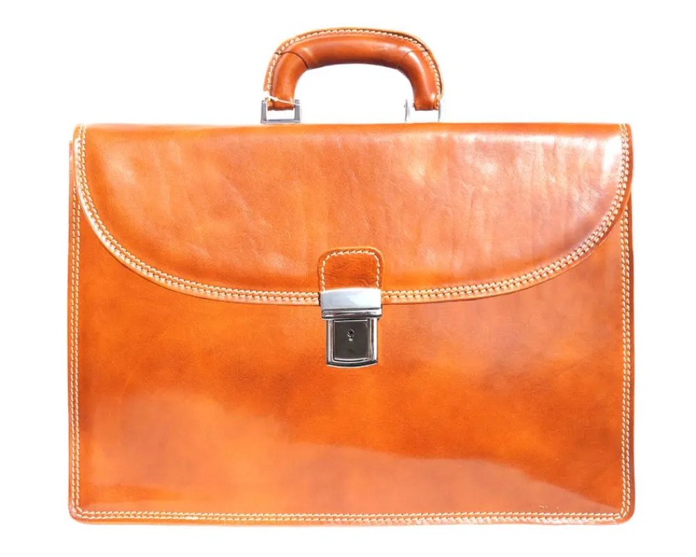 Leather briefcase with three compartments*Florence New