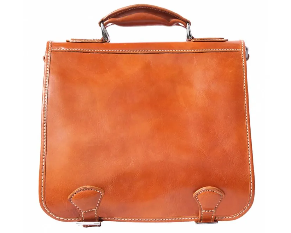 Leather briefcase with two compartments*Florence Discount