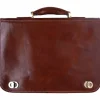 Leather briefcase with two compartments*Florence Fashion