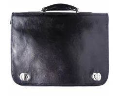 Leather briefcase with two compartments*Florence Fashion