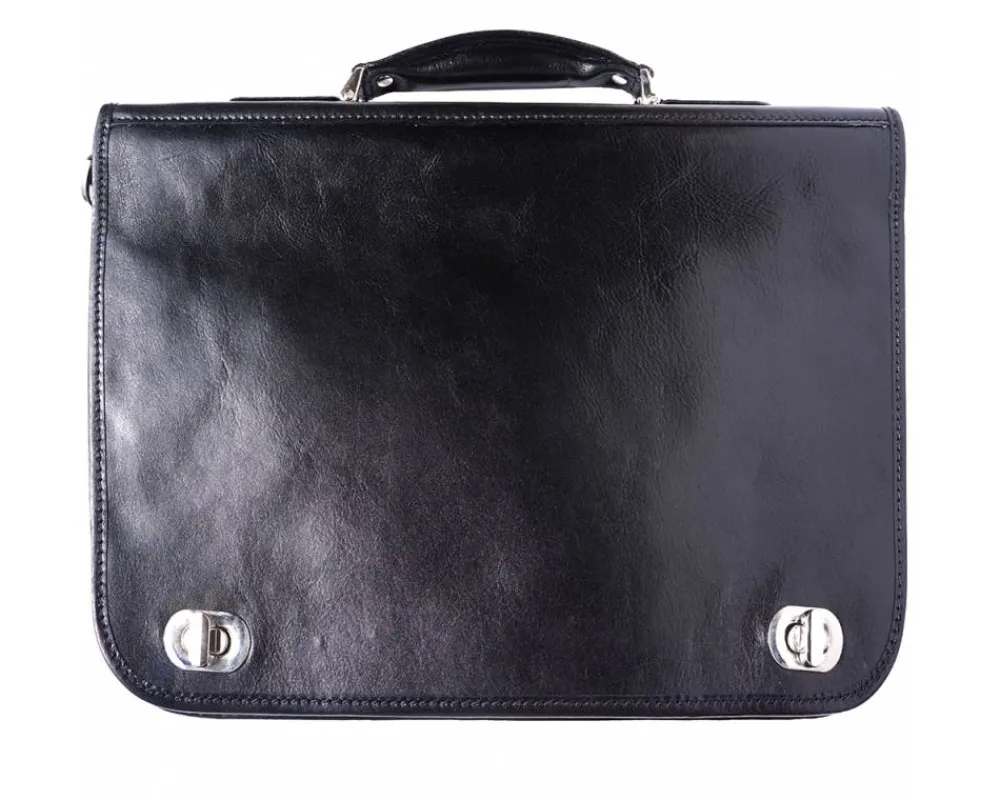 Leather briefcase with two compartments*Florence Fashion