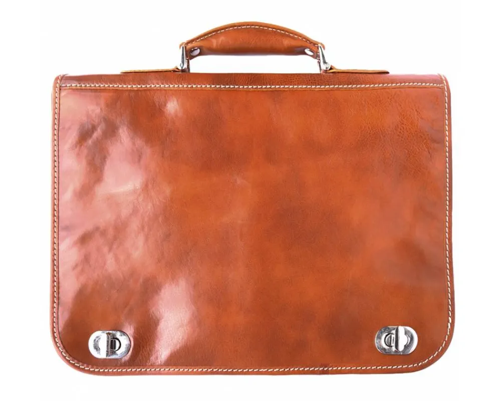 Leather briefcase with two compartments*Florence Fashion