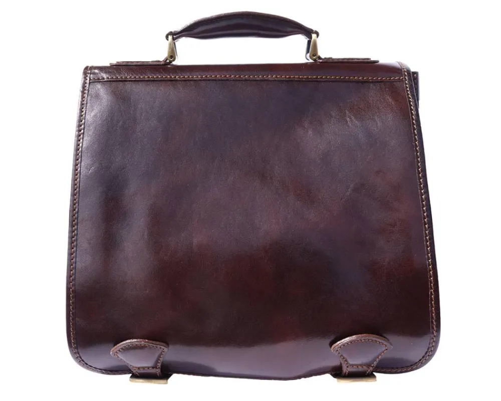 Leather briefcase with two compartments*Florence Discount