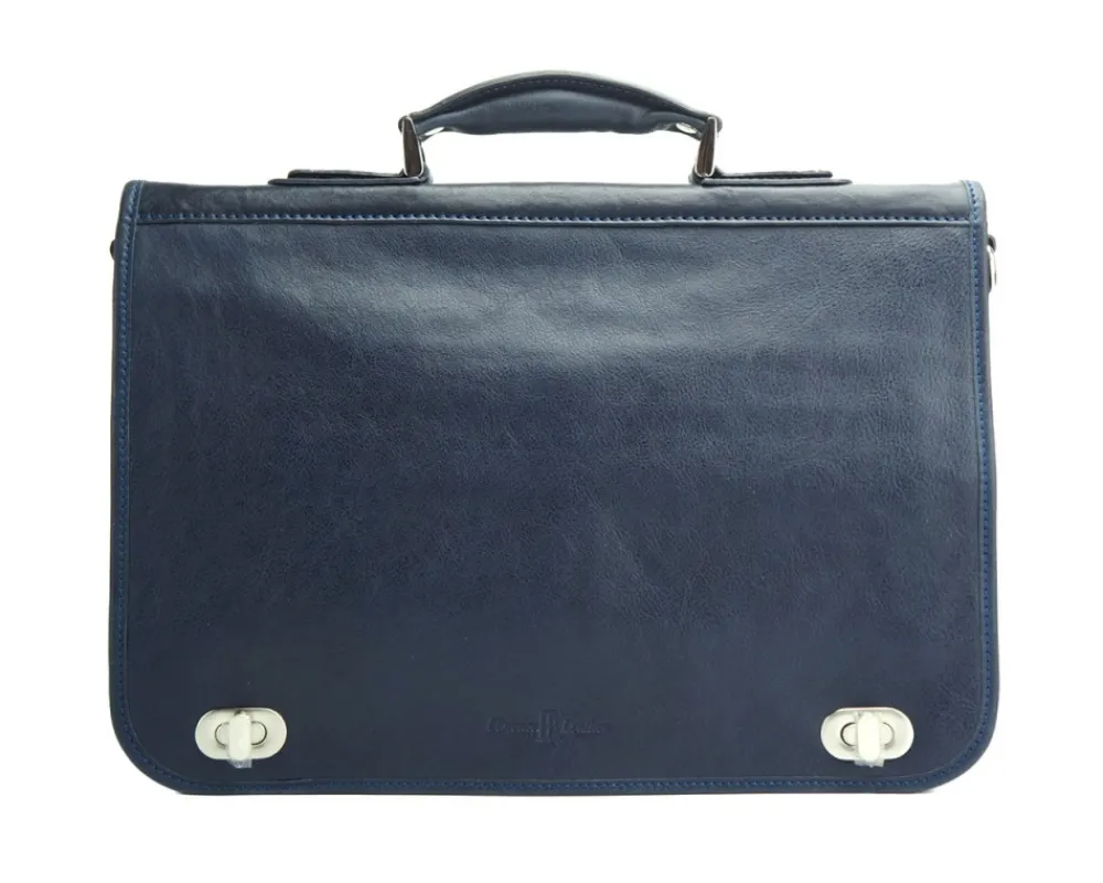Leather briefcase with two compartments*Florence Fashion