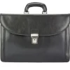 Leather Business Briefcase Beniamino with front pocket*Florence Outlet