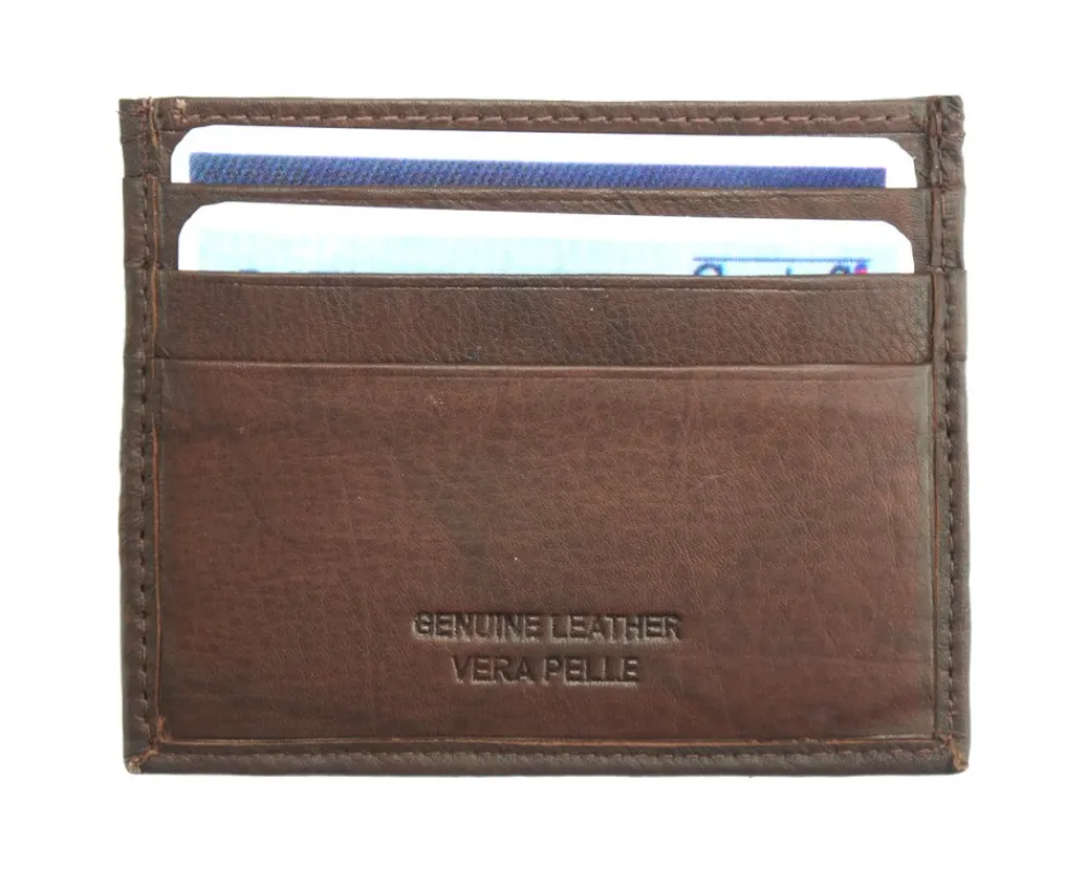 Lisa S Calf-Skin Leather Card Holder*Florence New