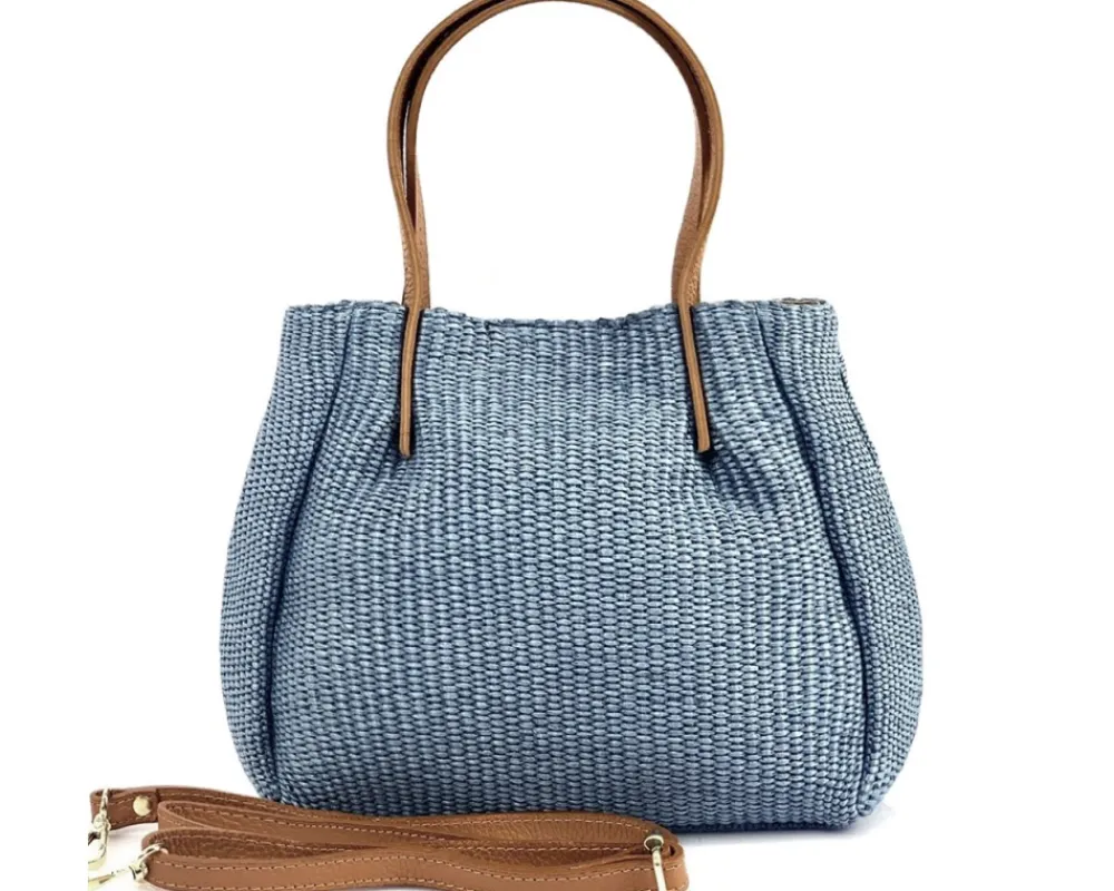 Ludmilla Handmade Raffia and Leather Bag*Florence Online