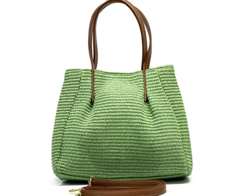 Ludmilla Handmade Raffia and Leather Bag*Florence Online