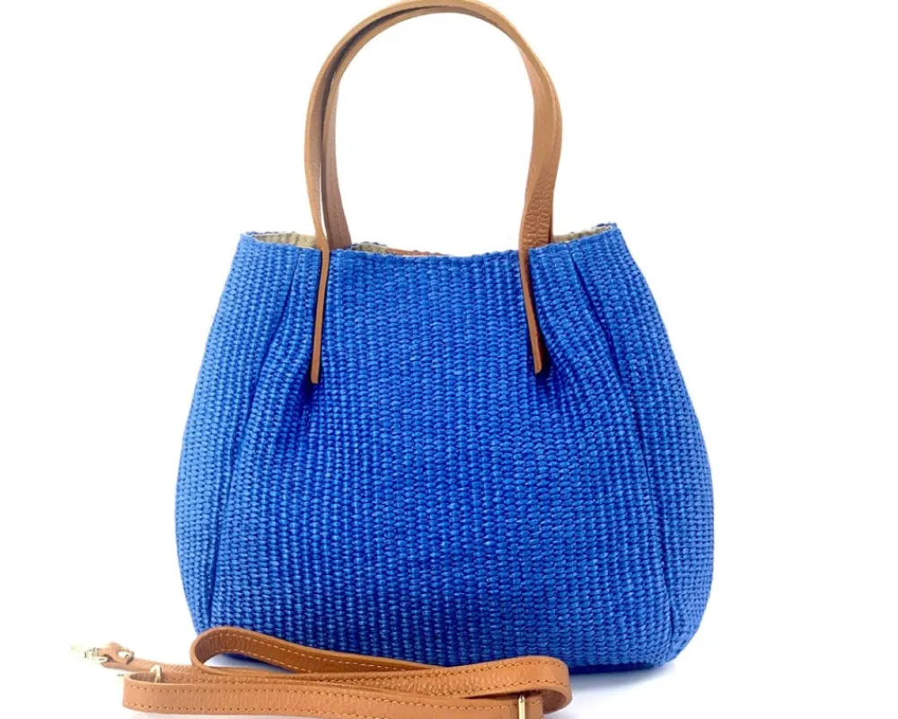 Ludmilla Handmade Raffia and Leather Bag*Florence Online