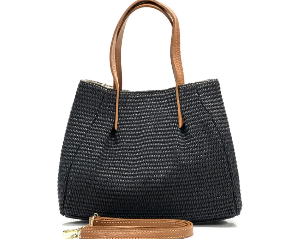 Ludmilla Handmade Raffia and Leather Bag*Florence Online