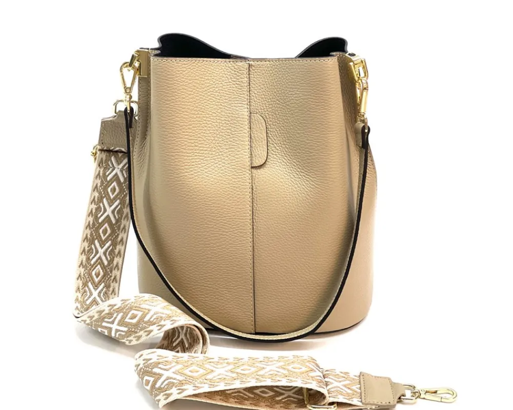 Maddalena GM leather bucket bag*Florence Outlet