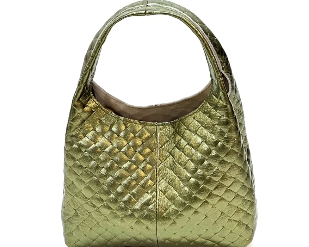 Regina Italian Handmade Quilted Leather Hobo Bag*Florence Fashion