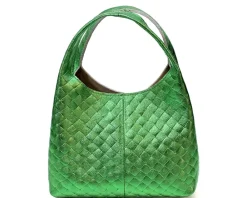 Regina Italian Handmade Quilted Leather Hobo Bag*Florence Fashion