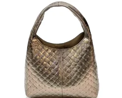 Regina Italian Handmade Quilted Leather Hobo Bag*Florence Fashion