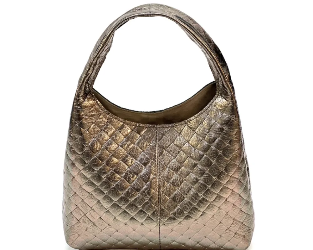 Regina Italian Handmade Quilted Leather Hobo Bag*Florence Fashion