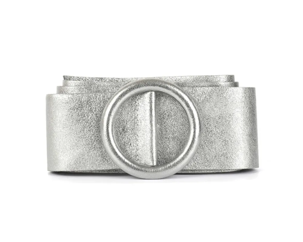Rings of Elegance Genuine Leather Belt with Decorative Ring*Florence Hot