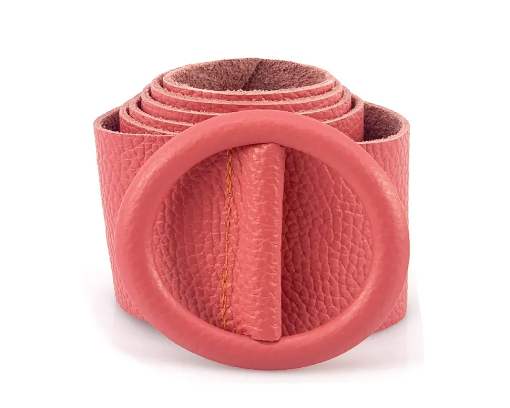 Rings of Elegance Genuine Leather Belt with Decorative Ring*Florence Hot