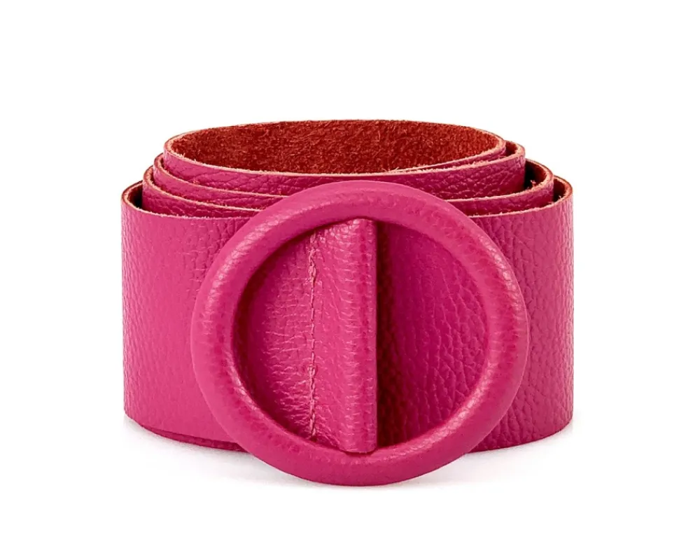 Rings of Elegance Genuine Leather Belt with Decorative Ring*Florence Hot